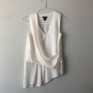 SOLD! Cream H&M Faux Side Wrap Sleeveless Top (Size 4)